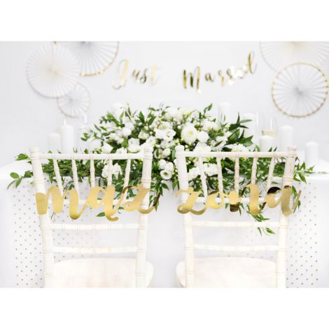 Zawieszki na krzesła tekturowe PartyDeco Żona Mąż, 2szt - 2